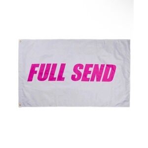 Full Send Breast Cancer Awareness Flag Vinyl Tapestry Poster NELK Boys 3'x5' New